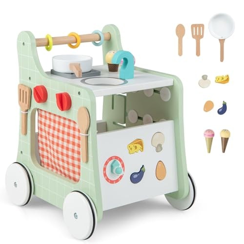 Honey Joy 6-in-1 Wooden Baby Push Walker and Play Kitchen: $47.99 Honey Joy 6-in-1 Wooden Baby Push Walker and Play Kitchen: $47.99