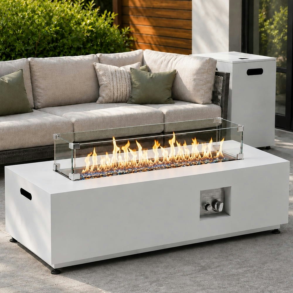 Radiata 42-Inch Rectangular Dual Fuel Propane and Natural Gas Fire Pit Table: $239