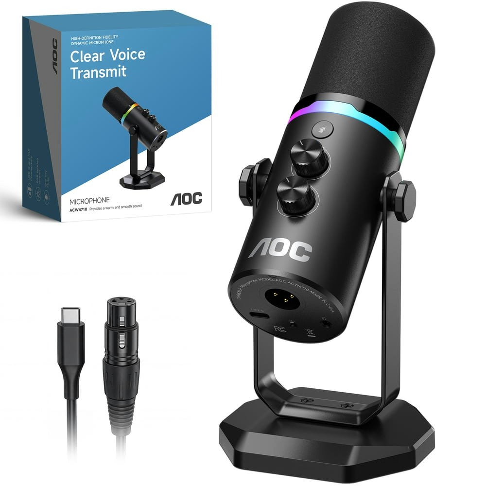 AOC USB and XLR Dynamic Microphone: $37.69