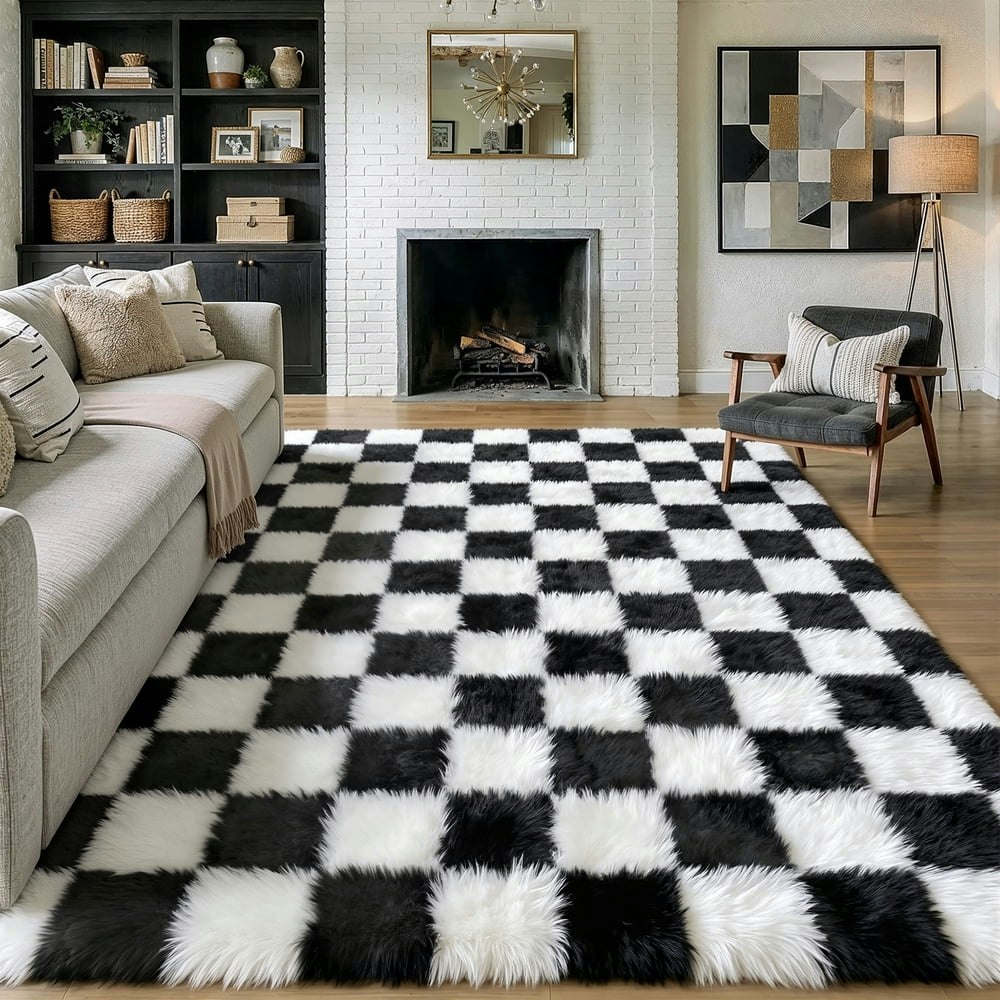 Berthmeer 9'x12' Checkered Area Rug: $73.09