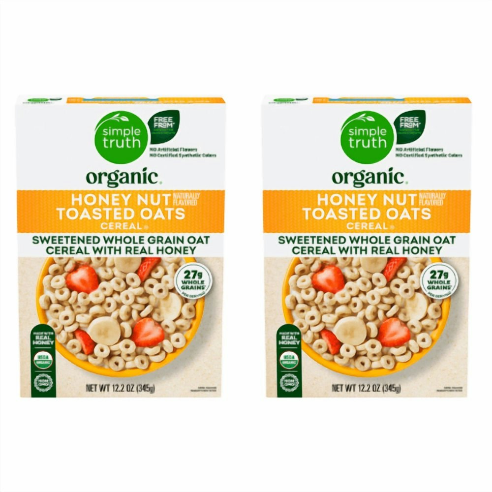Simple Truth Organic Honey Nut Toasted Oats Cereal 12.2-oz. 2-Pack: $19