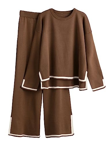 Tanming Women's 2-Piece Knit Sweater and Wide-Leg Pants Lounge Set: $37.97