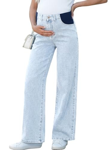 Blencot Women's Wide Leg Maternity Jeans: $31.07