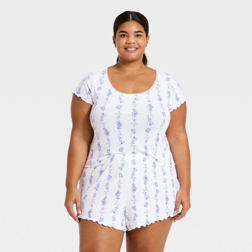 Auden Women's Pointelle Short Sleeve Pajama Set: $13.75