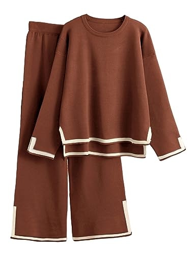 Tanming Women's 2-Piece Knit Sweater and Wide-Leg Pants Lounge Set: $42.47
