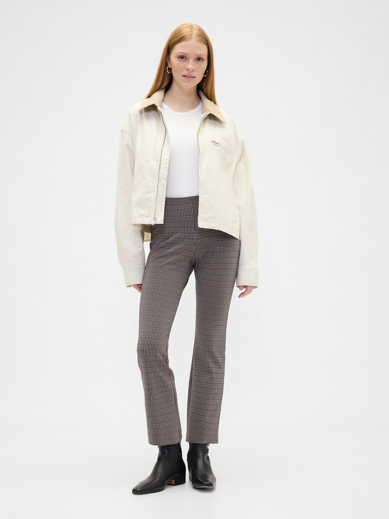 High Rise Ponte Flare Crop Pants: $34.99