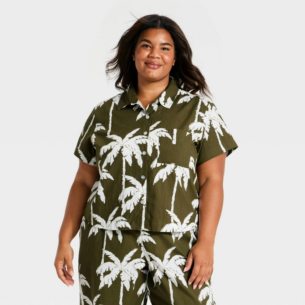 Auden Women's Cotton Blend Short Sleeve Pajama Shirt: $25 Auden Women's Cotton Blend Short Sleeve Pajama Shirt: $25