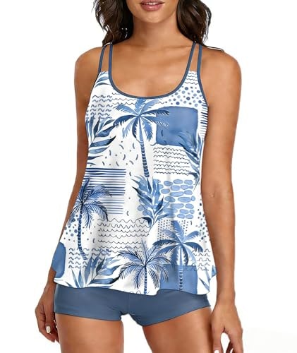 Urchics Women's Two-Piece Tankini Swimsuit with Boy Shorts: $33.99