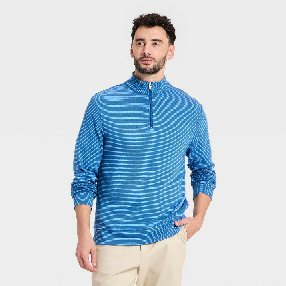 Goodfellow & Co Men's Striped 1/4 Zip Sweatshirt: $30 Goodfellow & Co Men's Striped 1/4 Zip Sweatshirt: $30