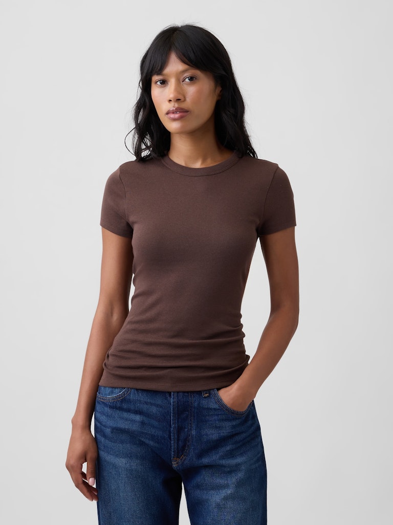 Ribbed Crewneck T-Shirt: $12.49 Ribbed Crewneck T-Shirt: $12.49