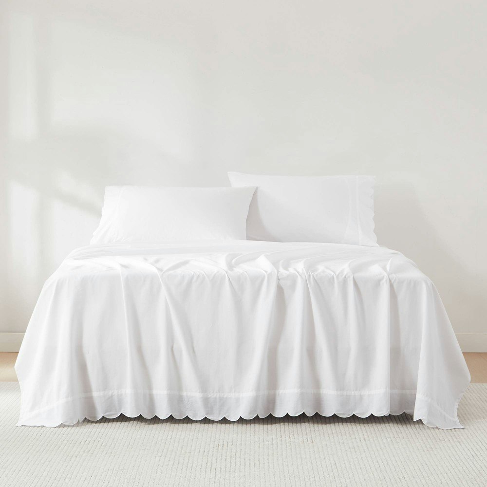 Lush Decor Queen 4-Piece Coastal Chic Scalloped Cotton Sheet Set: $118.99 Lush Decor Queen 4-Piece Coastal Chic Scalloped Cotton Sheet Set: $118.99