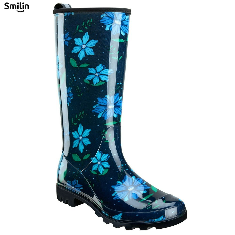 Smilin Women's Waterproof Mid-Calf Rain Boots: $29.99 Smilin Women's Waterproof Mid-Calf Rain Boots: $29.99