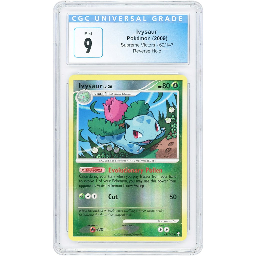 Ivysaur 2009 Pokemon Supreme Victors Uncommon #62 CGC 9 Card: $74.99 Ivysaur 2009 Pokemon Supreme Victors Uncommon #62 CGC 9 Card: $74.99