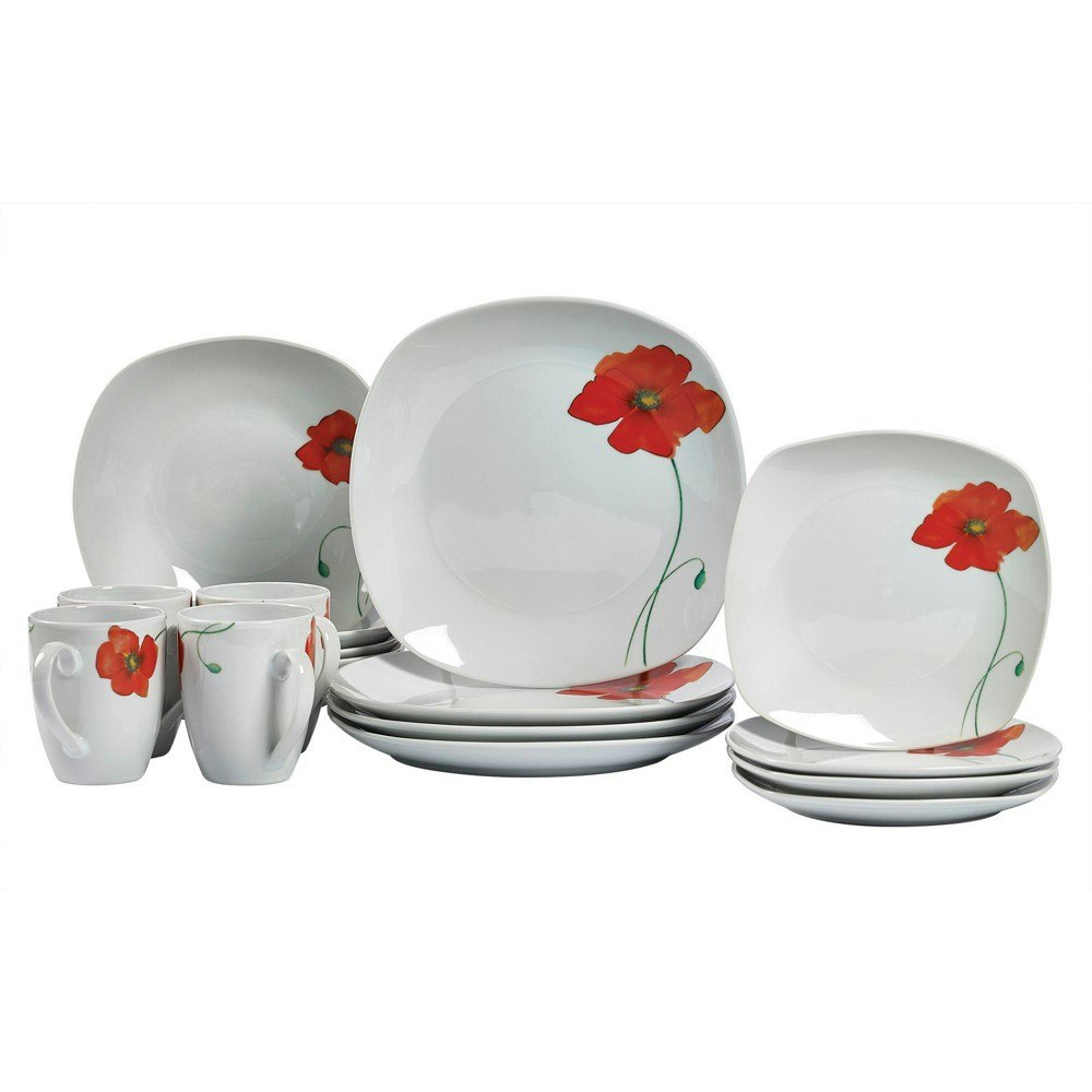 Tabletops Gallery 16-Piece Porcelain Poppy Dinnerware Set: $40.49 Tabletops Gallery 16-Piece Porcelain Poppy Dinnerware Set: $40.49