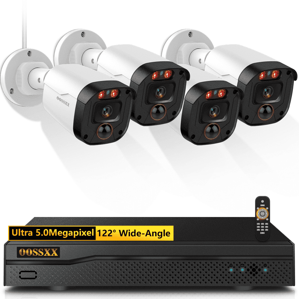 OOSSXX 4-Camera 5MP Wired Home Security System: $109.99