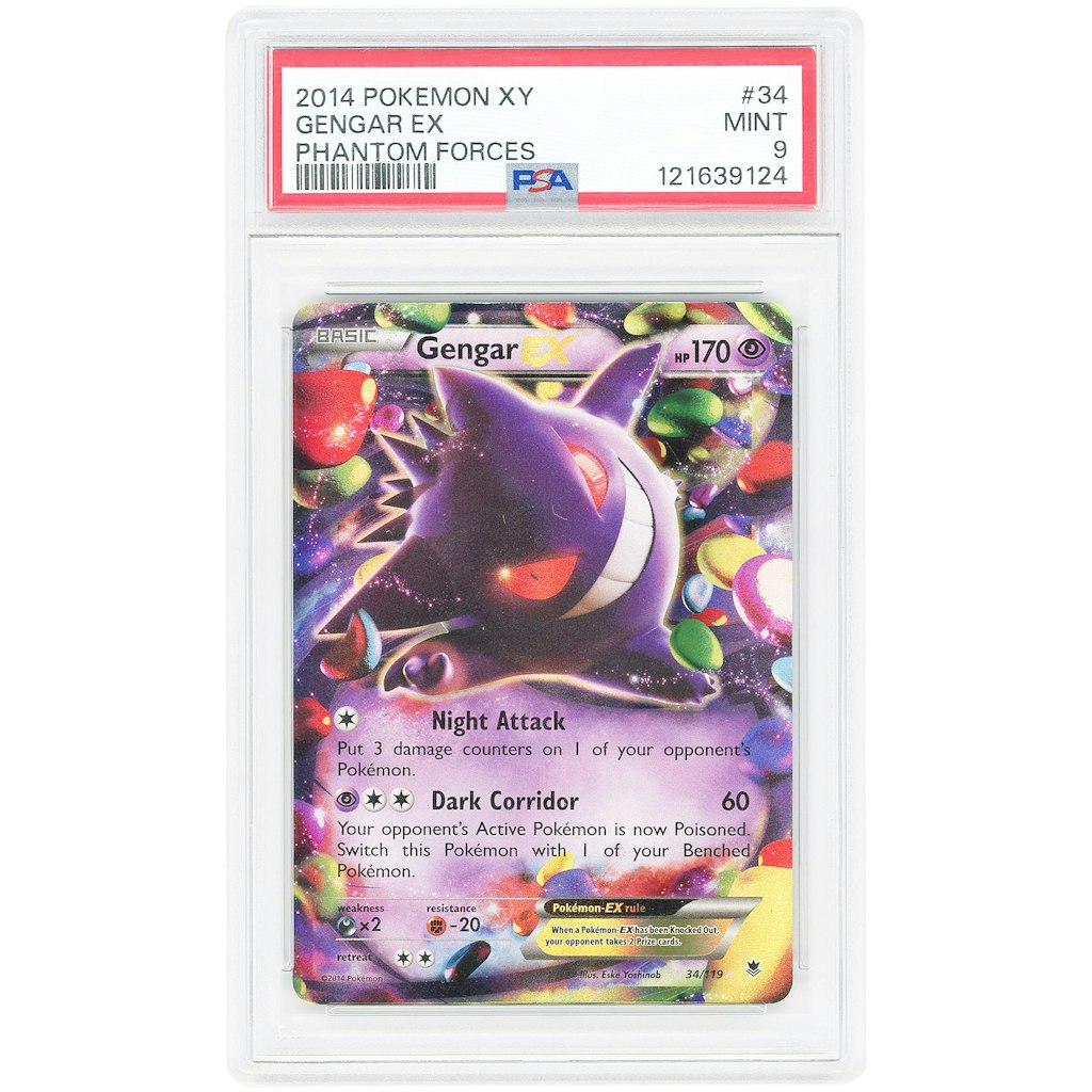 Gengar EX 2014 Pokemon Phantom Forces #34 PSA 9 Card: $349.99 Gengar EX 2014 Pokemon Phantom Forces #34 PSA 9 Card: $349.99