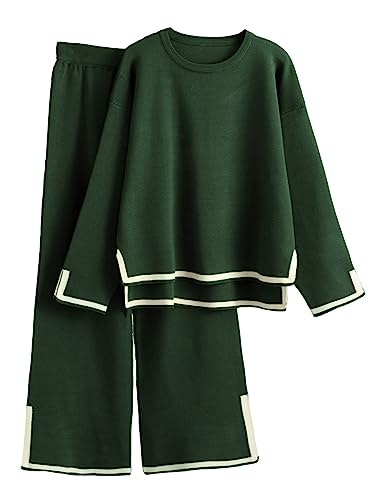 Tanming Women's 2-Piece Knit Sweater and Wide-Leg Pants Lounge Set: $42.48 Tanming Women's 2-Piece Knit Sweater and Wide-Leg Pants Lounge Set: $42.48