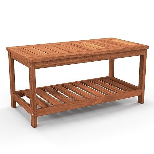 Tangkula 2-Tier Wood Outdoor Coffee Table: $64.99 Tangkula 2-Tier Wood Outdoor Coffee Table: $64.99