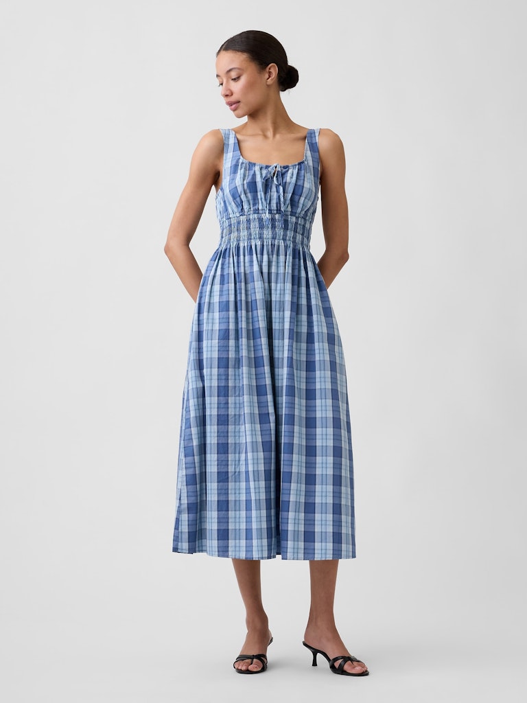 Smocked Tie-Front Midi Dress: $54.99