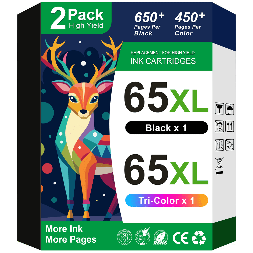 HP 65XL Black and Tri-Color Ink Cartridge 2-Pack: $23.85 HP 65XL Black and Tri-Color Ink Cartridge 2-Pack: $23.85