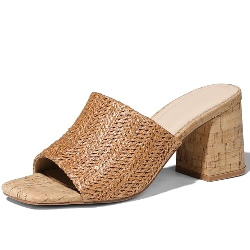 Ancomafio Women's Raffia Block Heel Sandals: $29.98 Ancomafio Women's Raffia Block Heel Sandals: $29.98
