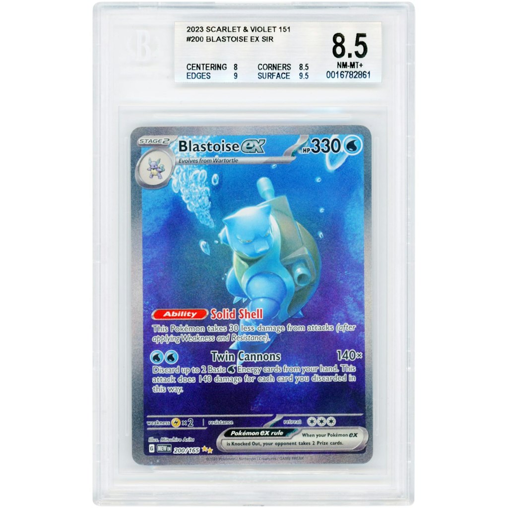 Blastoise ex Pokemon 151 Special Illustration Rare BGS 8.5 Card: $249.99 Blastoise ex Pokemon 151 Special Illustration Rare BGS 8.5 Card: $249.99