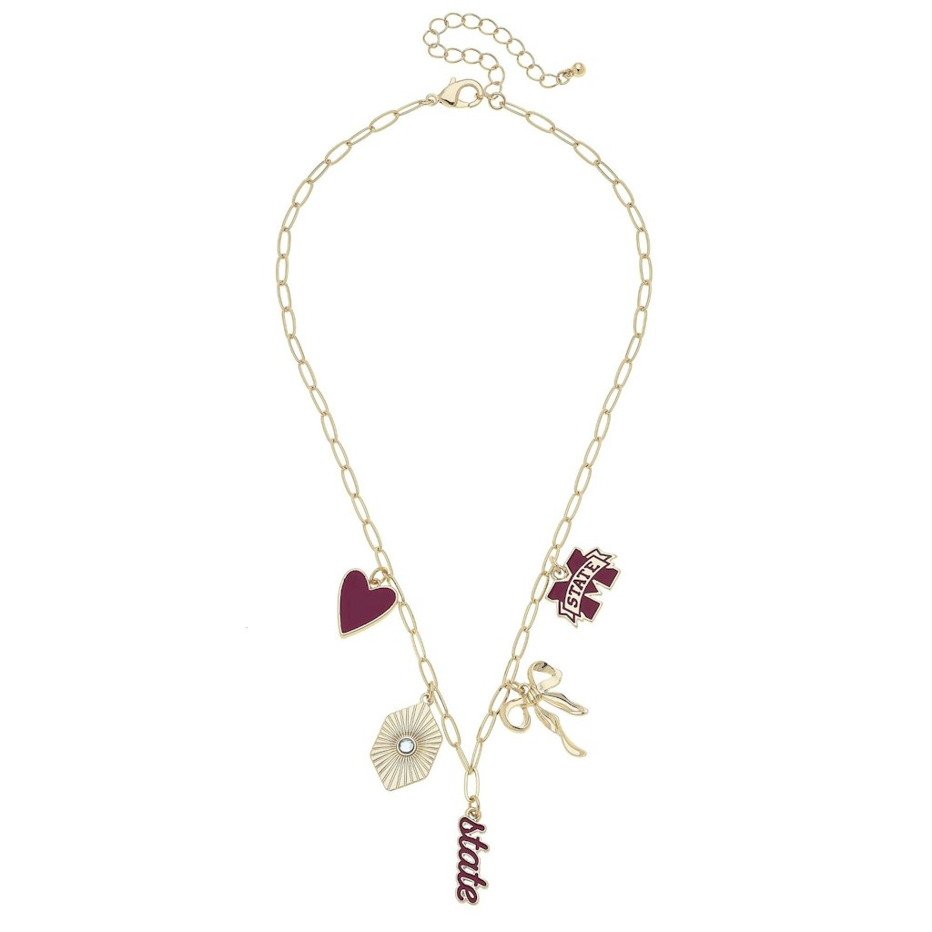 Mississippi State Bulldogs 18k Gold-Plated Charm Necklace: $42.99