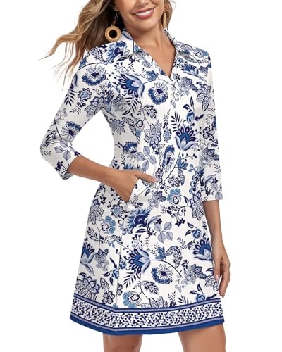 Soneven Women's 3/4 Sleeve UPF 50+ Sun Dress: $30.59 Soneven Women's 3/4 Sleeve UPF 50+ Sun Dress: $30.59