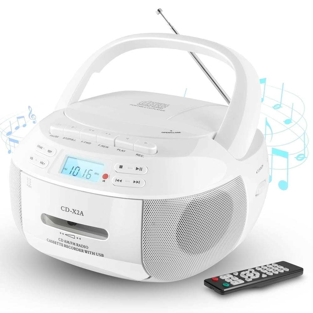 Boombox Cassette CD Player Combo with Bluetooth: $53.98