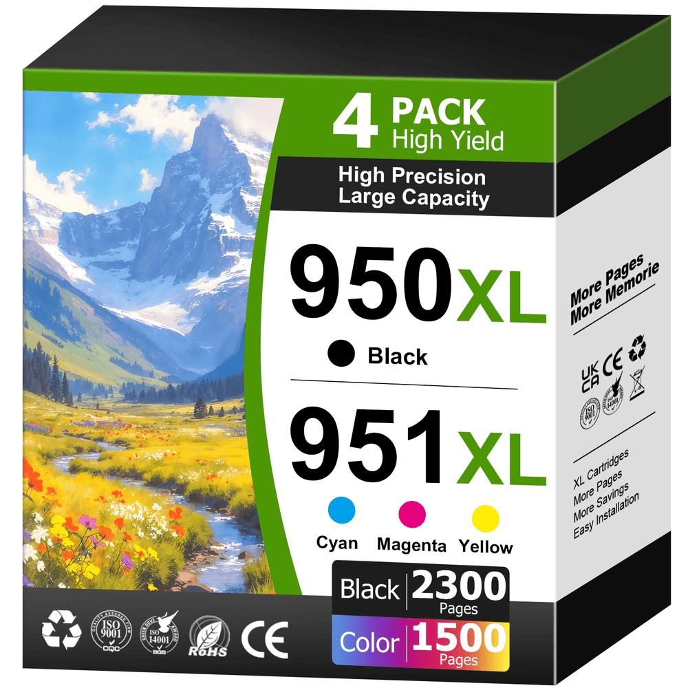 950XL and 951XL Ink Cartridge 4-Pack for HP Officejet Pro Printer: $13.85