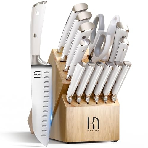 KnifeSaga 15-Piece Kitchen Knife Block Set: $119.92 KnifeSaga 15-Piece Kitchen Knife Block Set: $119.92