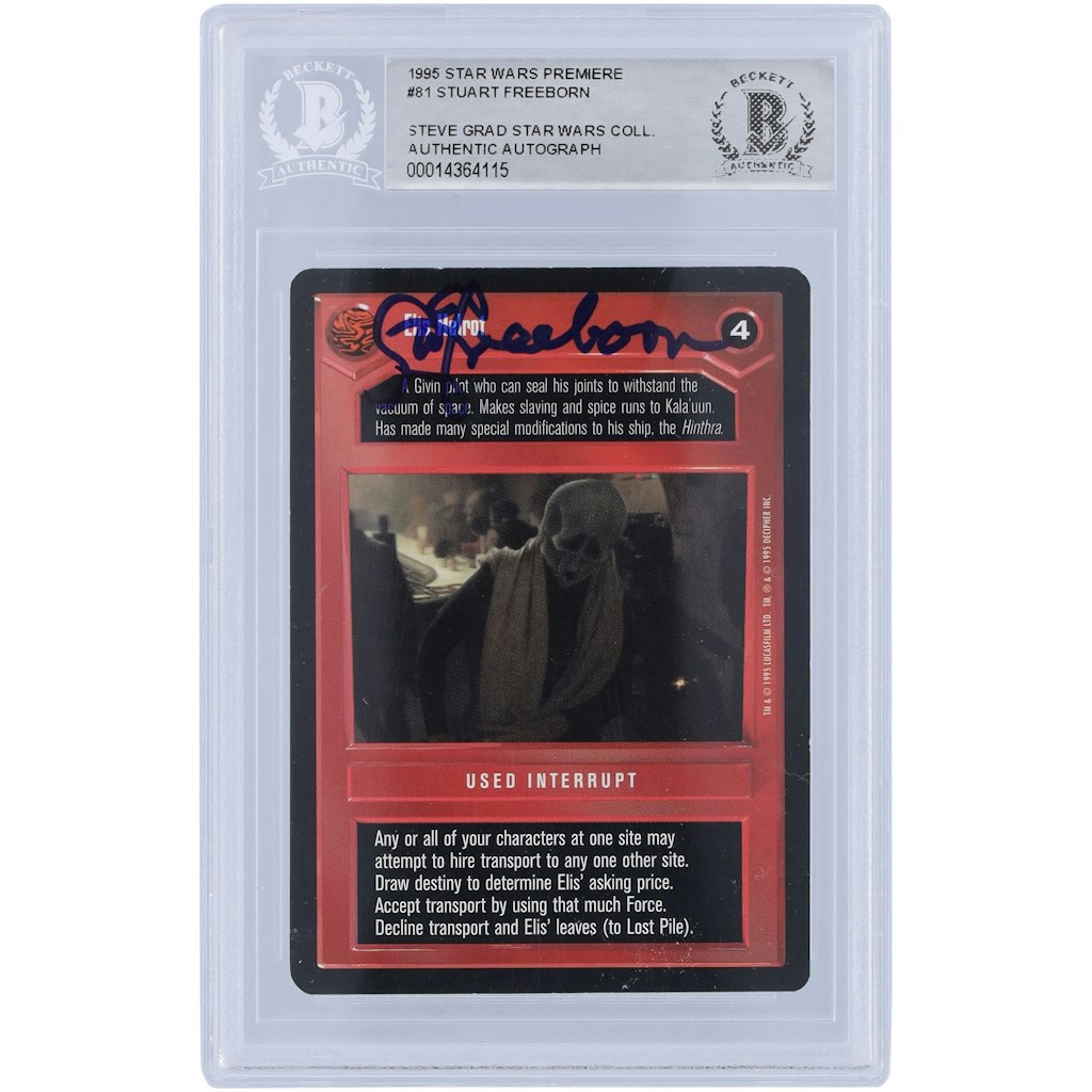 Stuart Freeborn Autographed 1995 Star Wars CCG Card: $199.99 Stuart Freeborn Autographed 1995 Star Wars CCG Card: $199.99