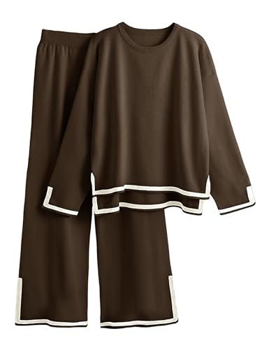 Tanming Women's 2-Piece Knit Sweater and Wide-Leg Pants Lounge Set: $42.49