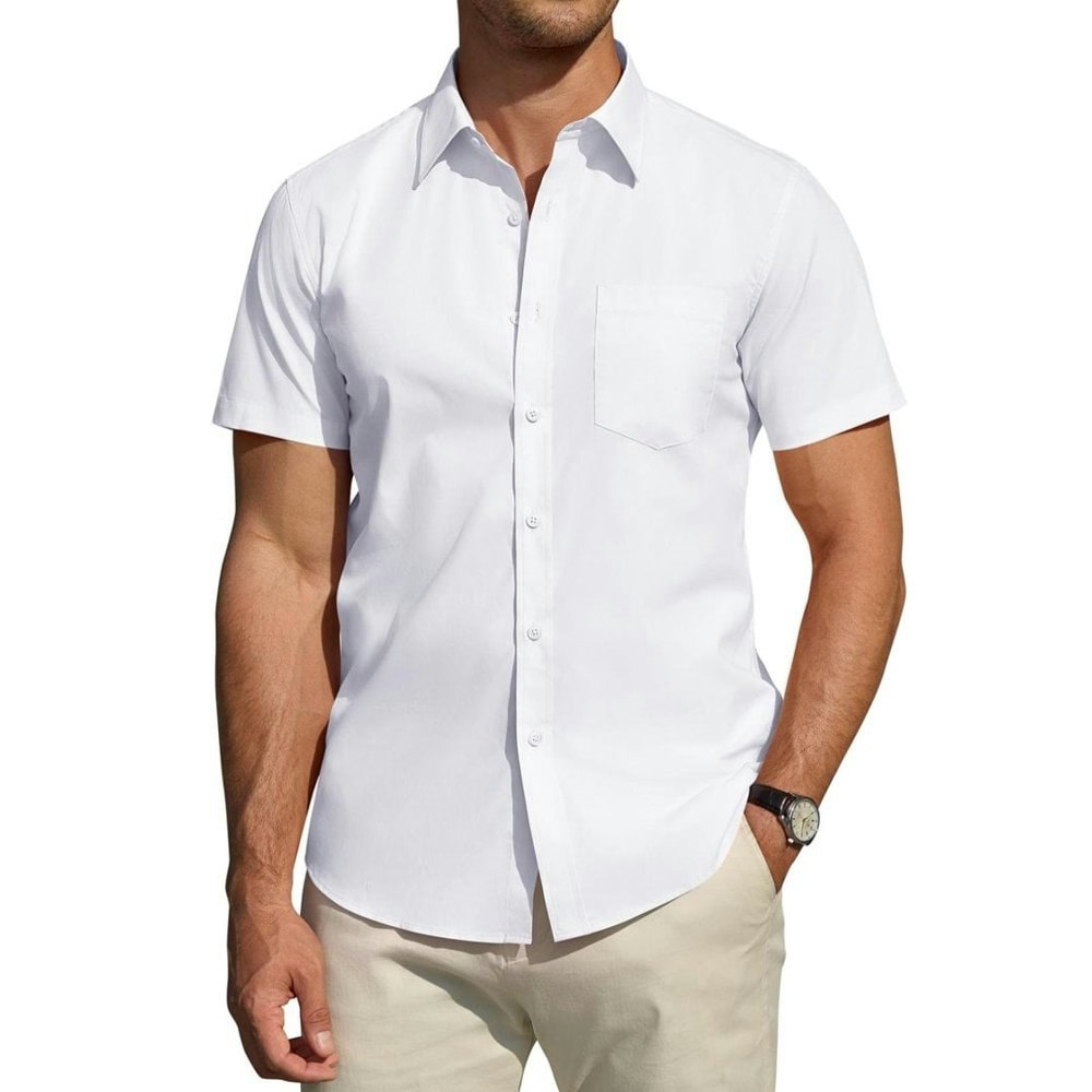 Youclos Men's Short Sleeve Button Down Shirt: $14.99 Youclos Men's Short Sleeve Button Down Shirt: $14.99