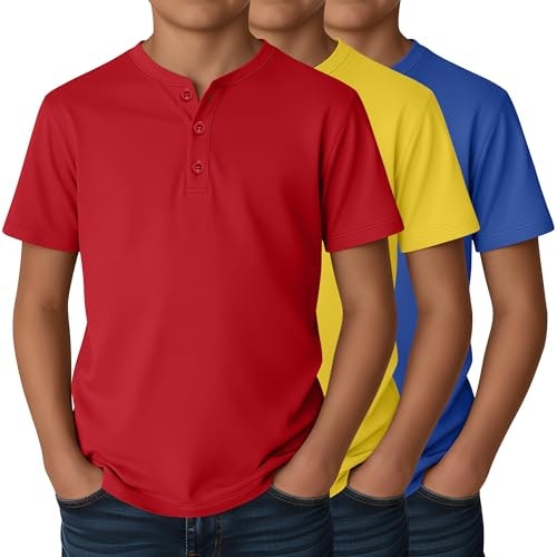 Ficerd Boys Henley Short Sleeve T-Shirt 3-Pack: $19.98 Ficerd Boys Henley Short Sleeve T-Shirt 3-Pack: $19.98