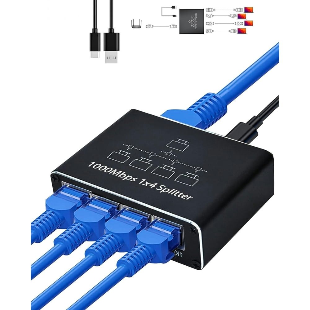 Duomigo 1-to-4 Ethernet Splitter: $17.99 Duomigo 1-to-4 Ethernet Splitter: $17.99