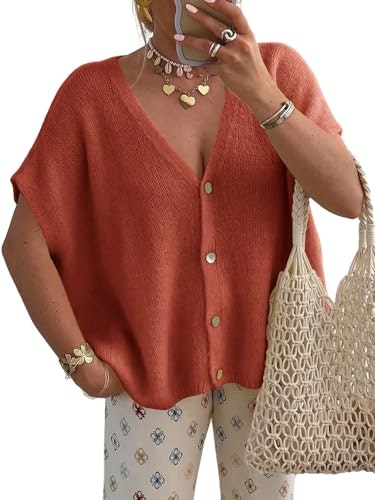 Saodimallsu Women's Short Sleeve Oversized Cardigan: $23.97 Saodimallsu Women's Short Sleeve Oversized Cardigan: $23.97
