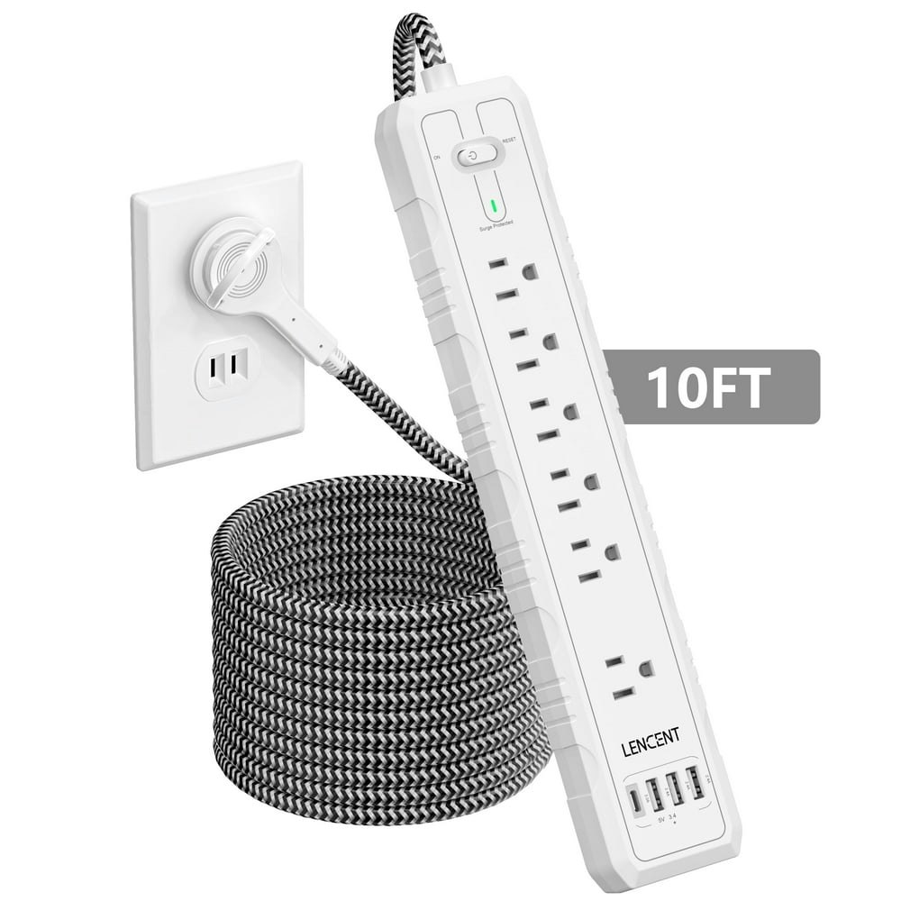 Lencent 10-foot 6-Outlet Surge Protector Extension Cord: $28.98
