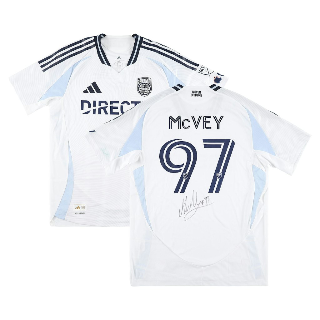 Christopher McVey San Diego FC Autographed Match-Used Jersey: $599.99 Christopher McVey San Diego FC Autographed Match-Used Jersey: $599.99