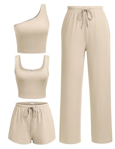 Ekouaer Women's 4-Piece Casual Lounge Set: $29.99 Ekouaer Women's 4-Piece Casual Lounge Set: $29.99