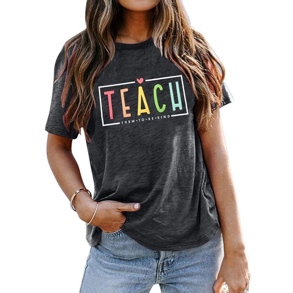 Vilove Women's Teacher Graphic T-Shirt: $13.88