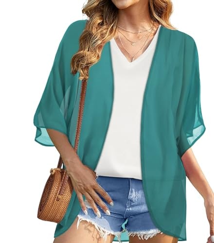 Women's Floral Chiffon Kimono Beach Cover-Up: $12.74 Women's Floral Chiffon Kimono Beach Cover-Up: $12.74