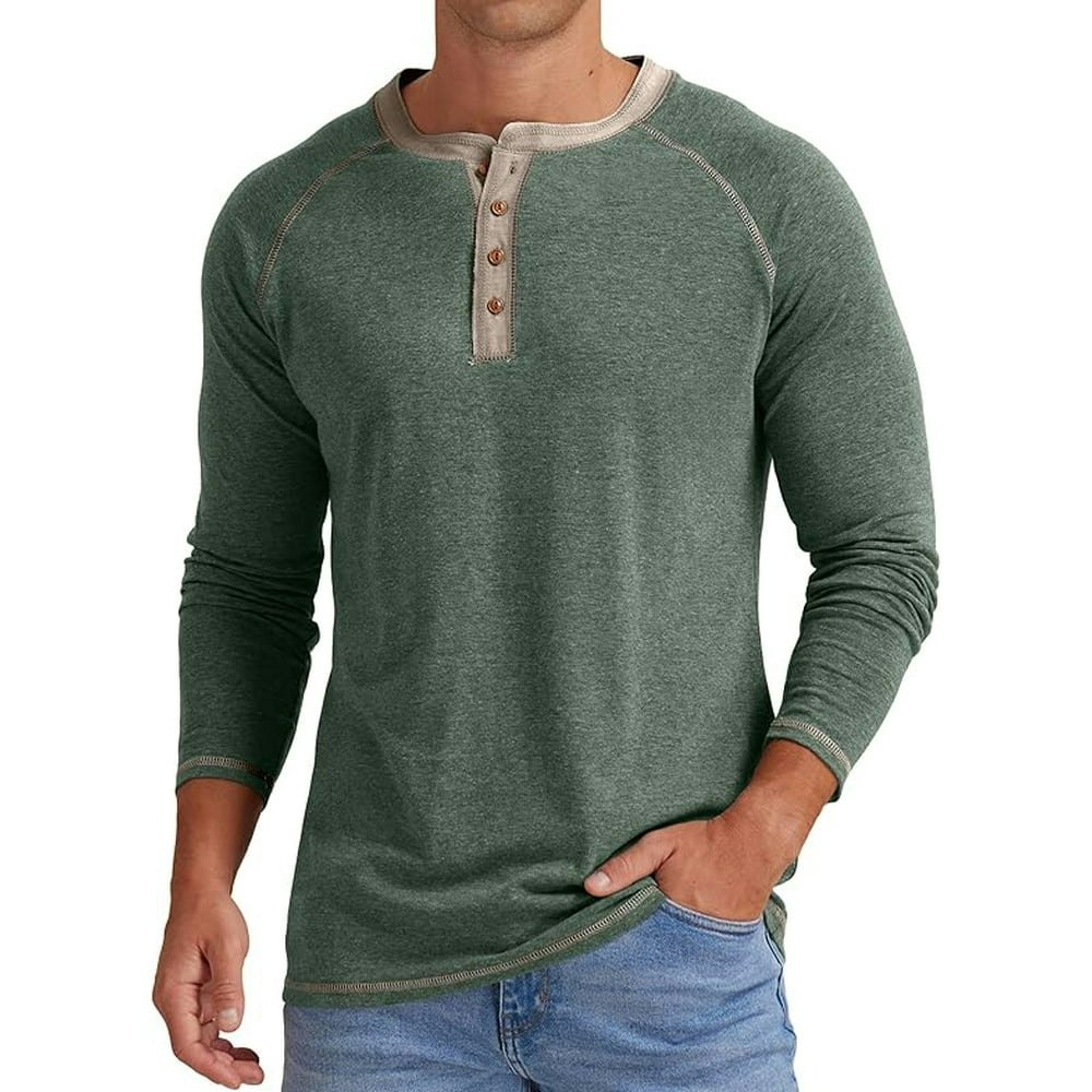 JWD Men's Long Sleeve Henley Cotton Shirt: $14.99 JWD Men's Long Sleeve Henley Cotton Shirt: $14.99