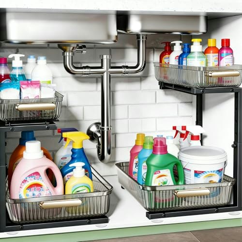 Arstpeoe Under Sink Pull-Out Storage Organizer 2-Pack: $16.97 Arstpeoe Under Sink Pull-Out Storage Organizer 2-Pack: $16.97