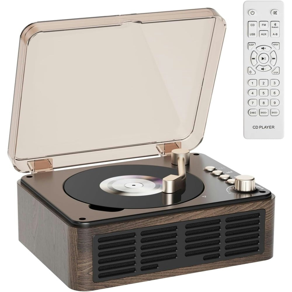 Gueray Vintage Bluetooth CD Player with FM Radio: $39.99