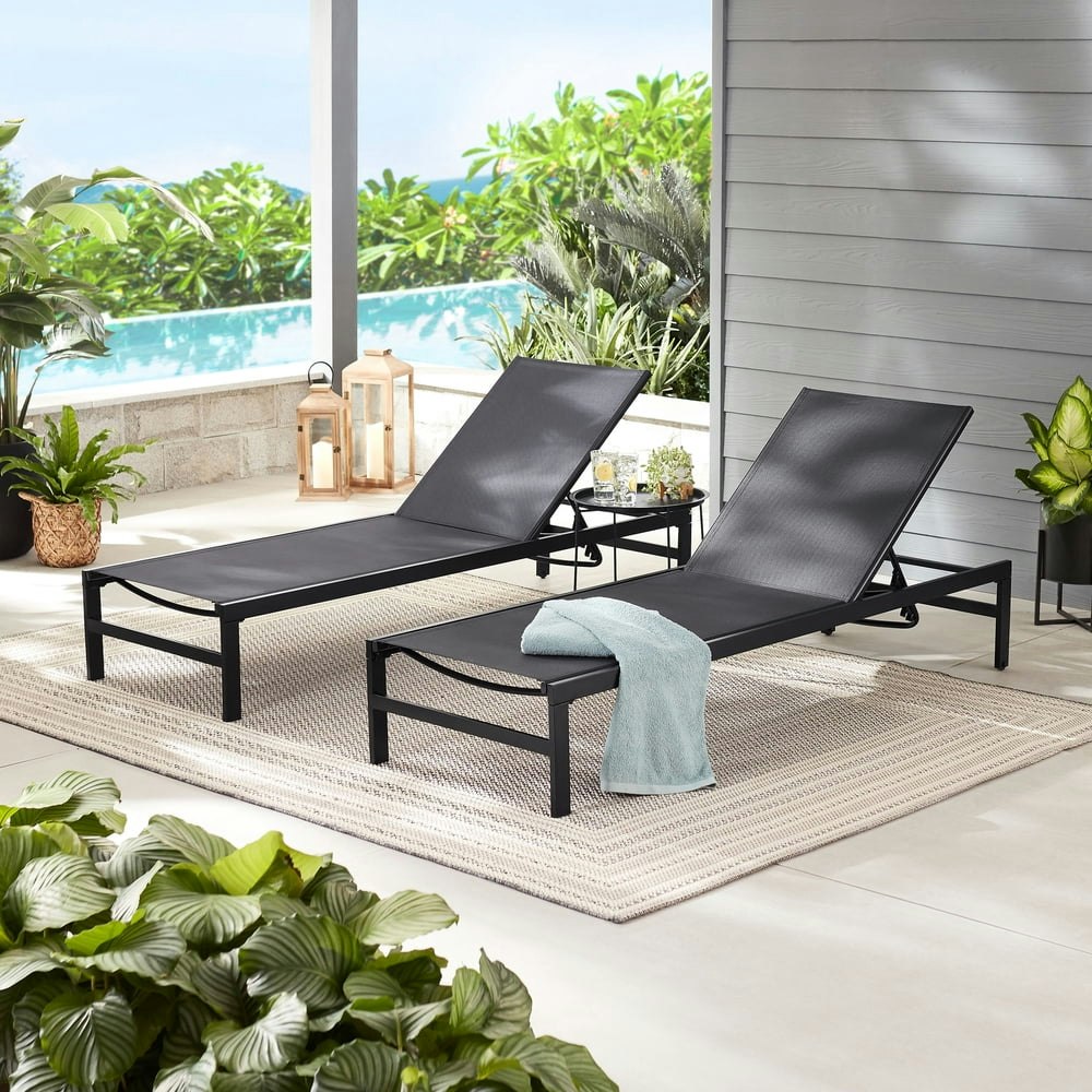 Mainstays Dashwood Sling Chaise Lounger 2-Pack: $97