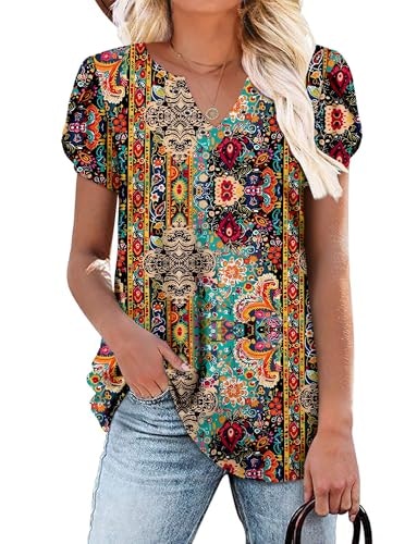 Onlypuff Women's Short Sleeve Babydoll Tunic Top: $13.49