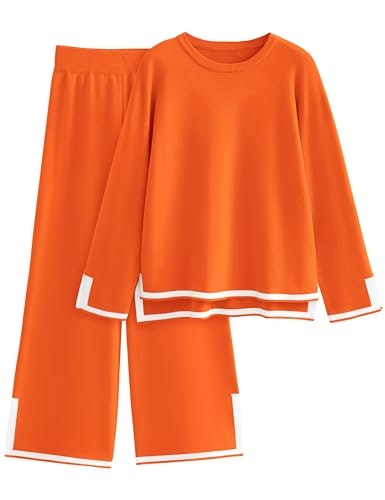 Tanming Women's 2-Piece Knit Sweater and Wide-Leg Pants Lounge Set: $42.48