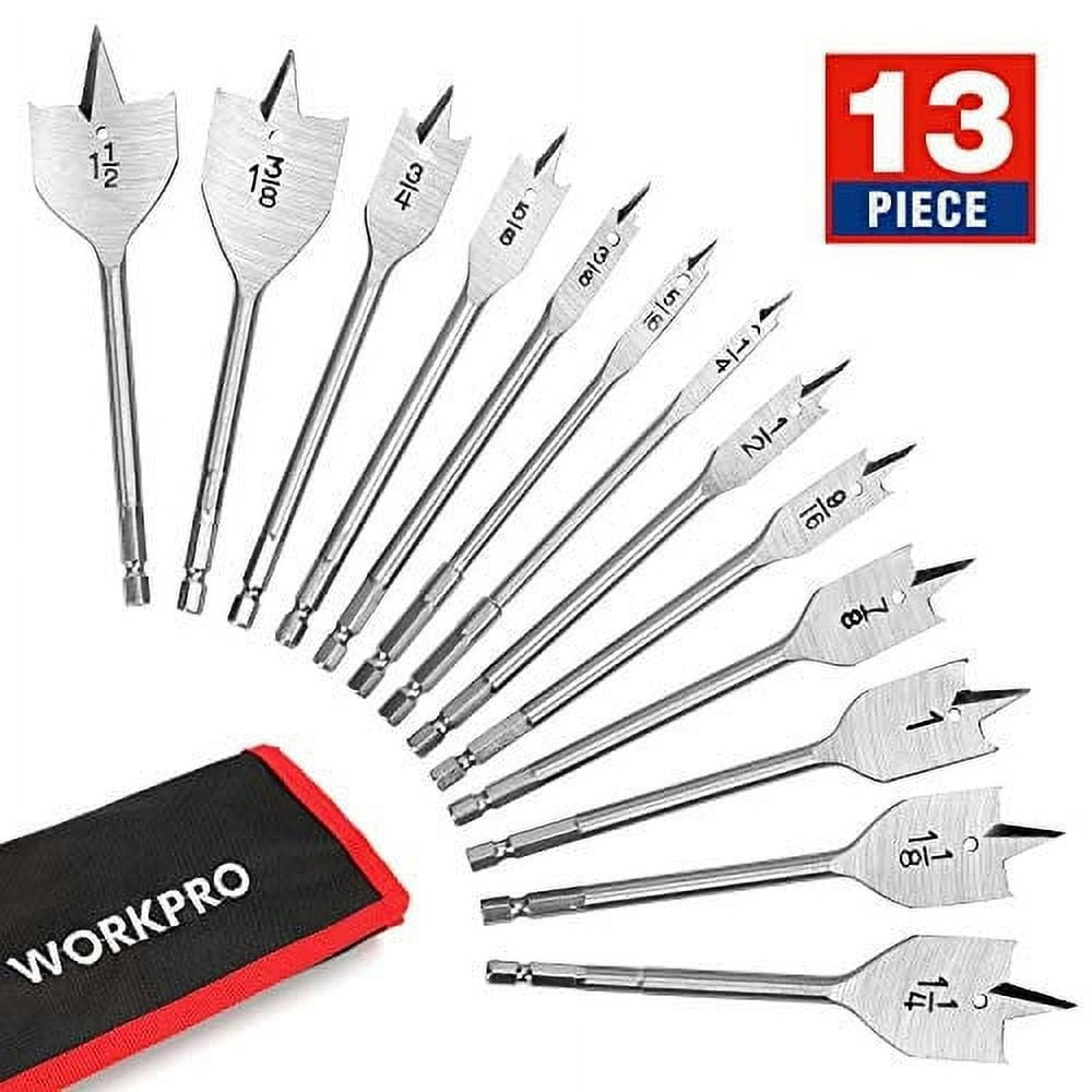 Workpro 13-Piece Spade Drill Bit Set: $15.99 Workpro 13-Piece Spade Drill Bit Set: $15.99