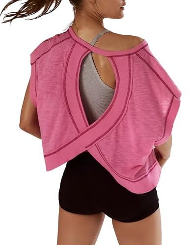 Kumufenc Women's Oversized Batwing Sleeve Athletic T-Shirt: $16.95 Kumufenc Women's Oversized Batwing Sleeve Athletic T-Shirt: $16.95